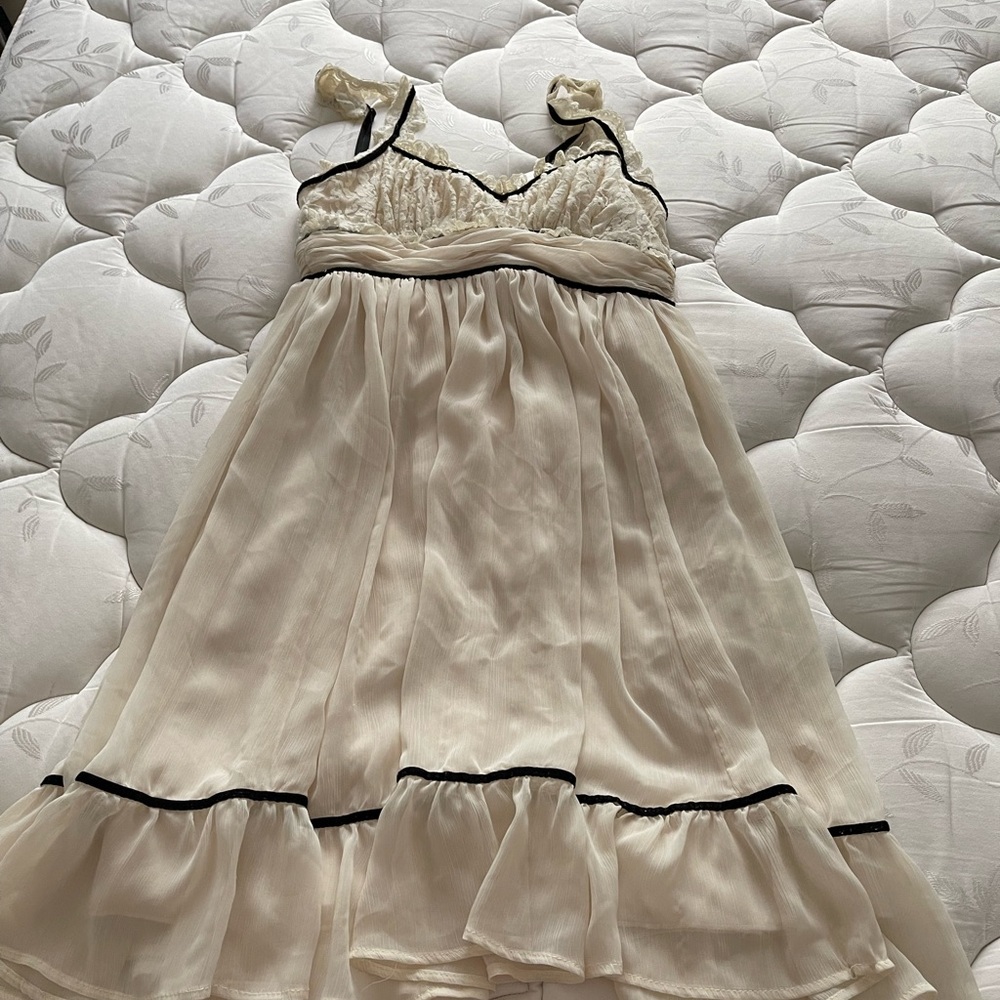 Cream lace and chiffon dress